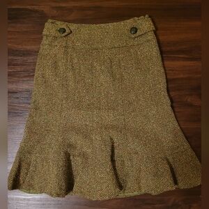 Etcetera Green A-Line Ruffled Skirt for Work. NWOT